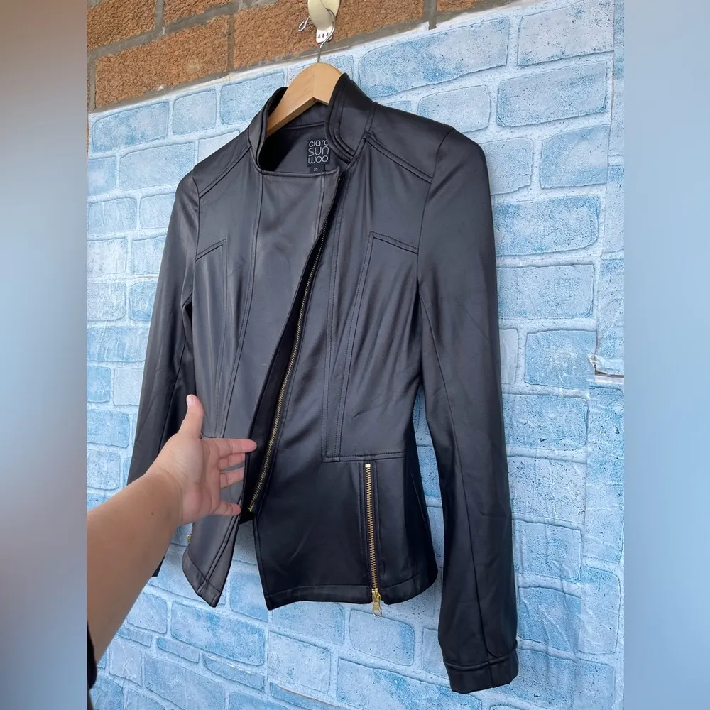 Clara Sun Woo Signature liquid leather jacket size XS Black - Image 3
