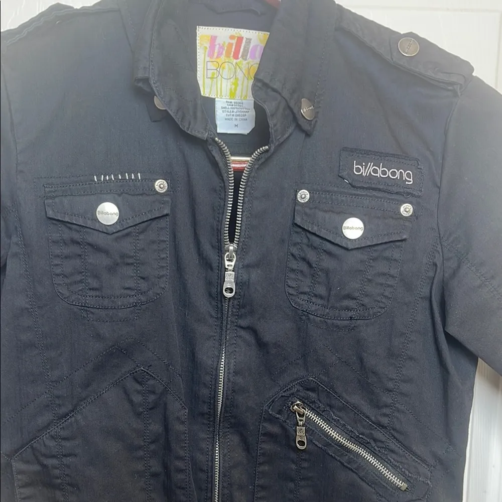 RARE BILLABONG Original Hannah Lightweight Cargo
Black Jacket - Image 2