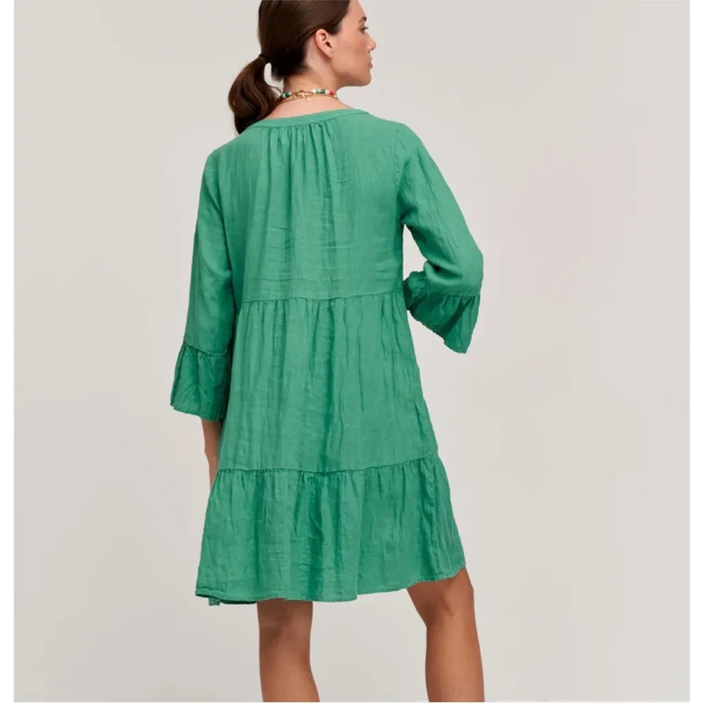 VELVET BY GRAHAM & SPENCER‎ Aurora Linen Minidress Green Size L - Image 2
