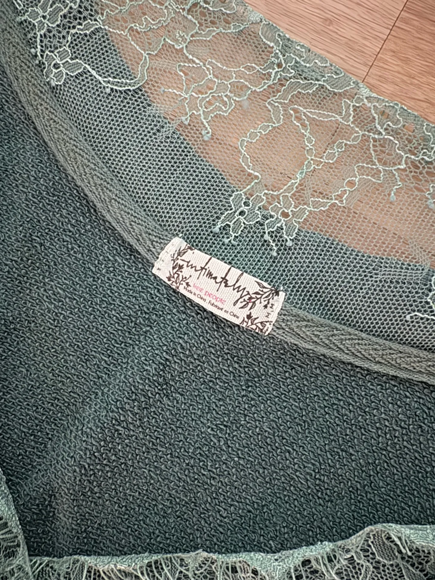 Free People Intimately Oversized Lace Trim Long Sleeve Top  - Image 3