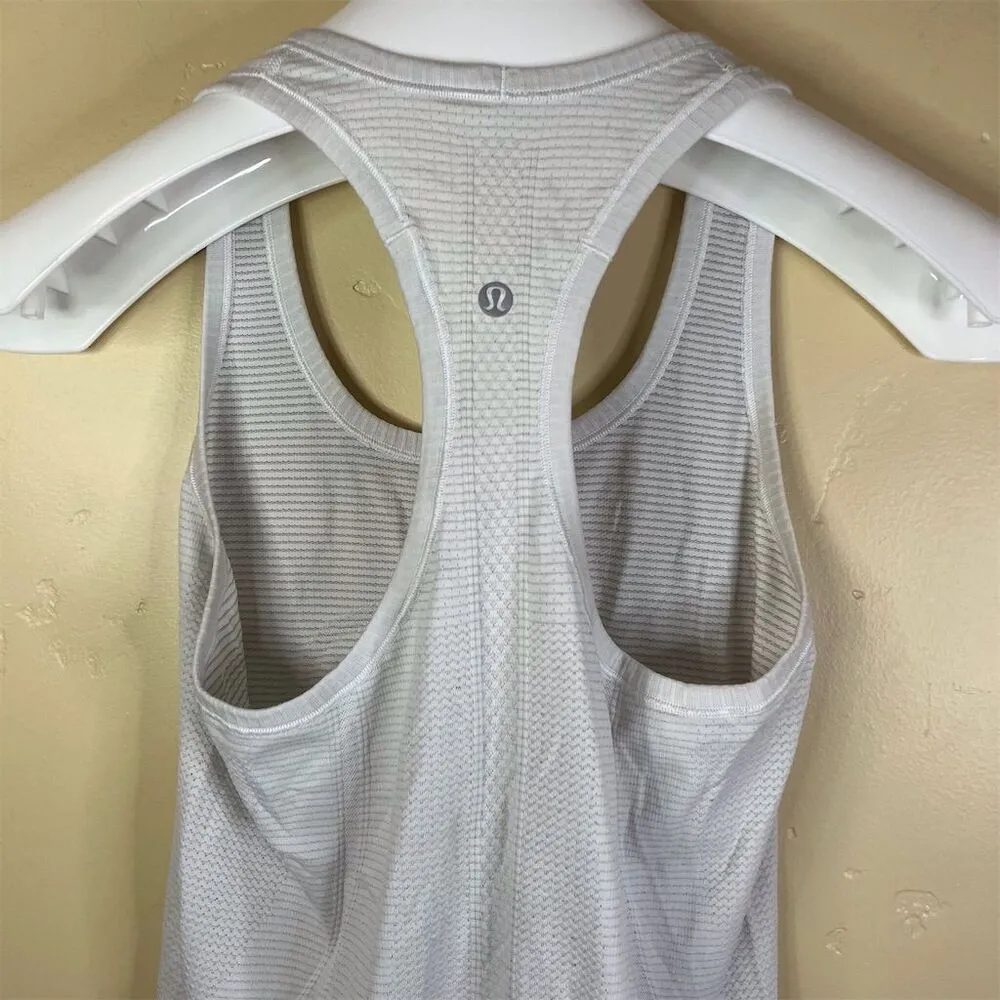 Lululemon Women's Swiftly Tech Racerback Tank‎ Top White Pristine Size 10 Active - Image 9