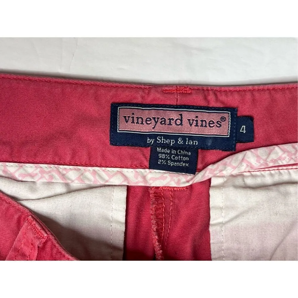 Vineyard Vines Pink‎ Stretch Low Rise Cropped Chino 4 Colorful Casual Preppy - Image 2