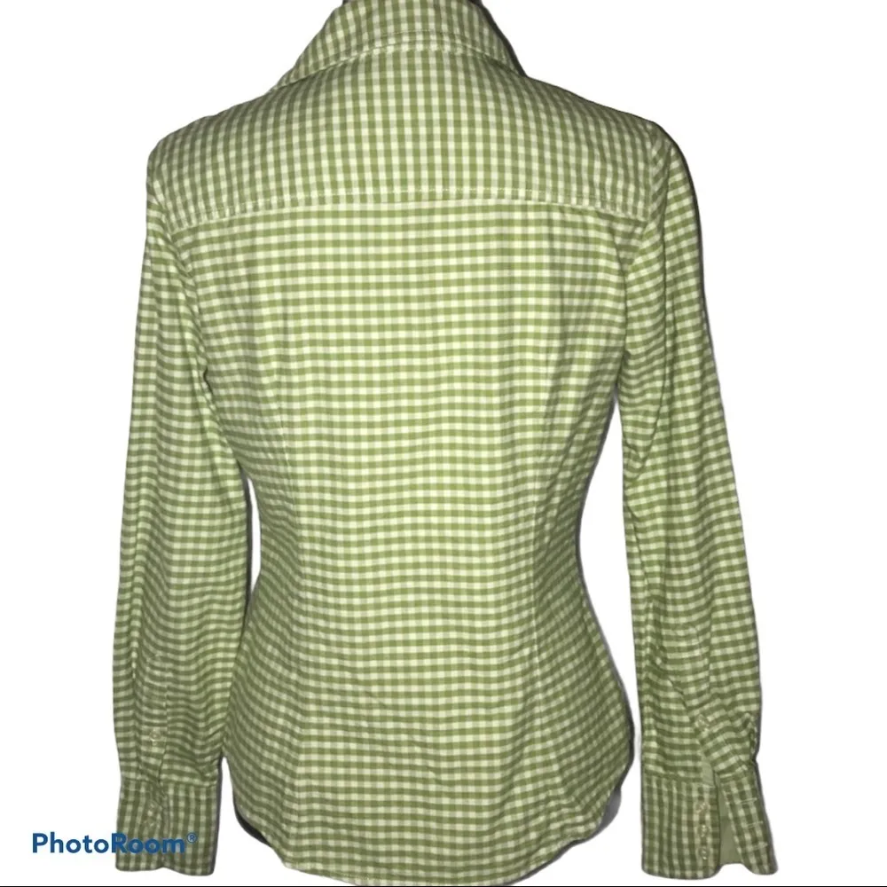 Tommy Hilfiger s/p green white gingham button up - Image 6