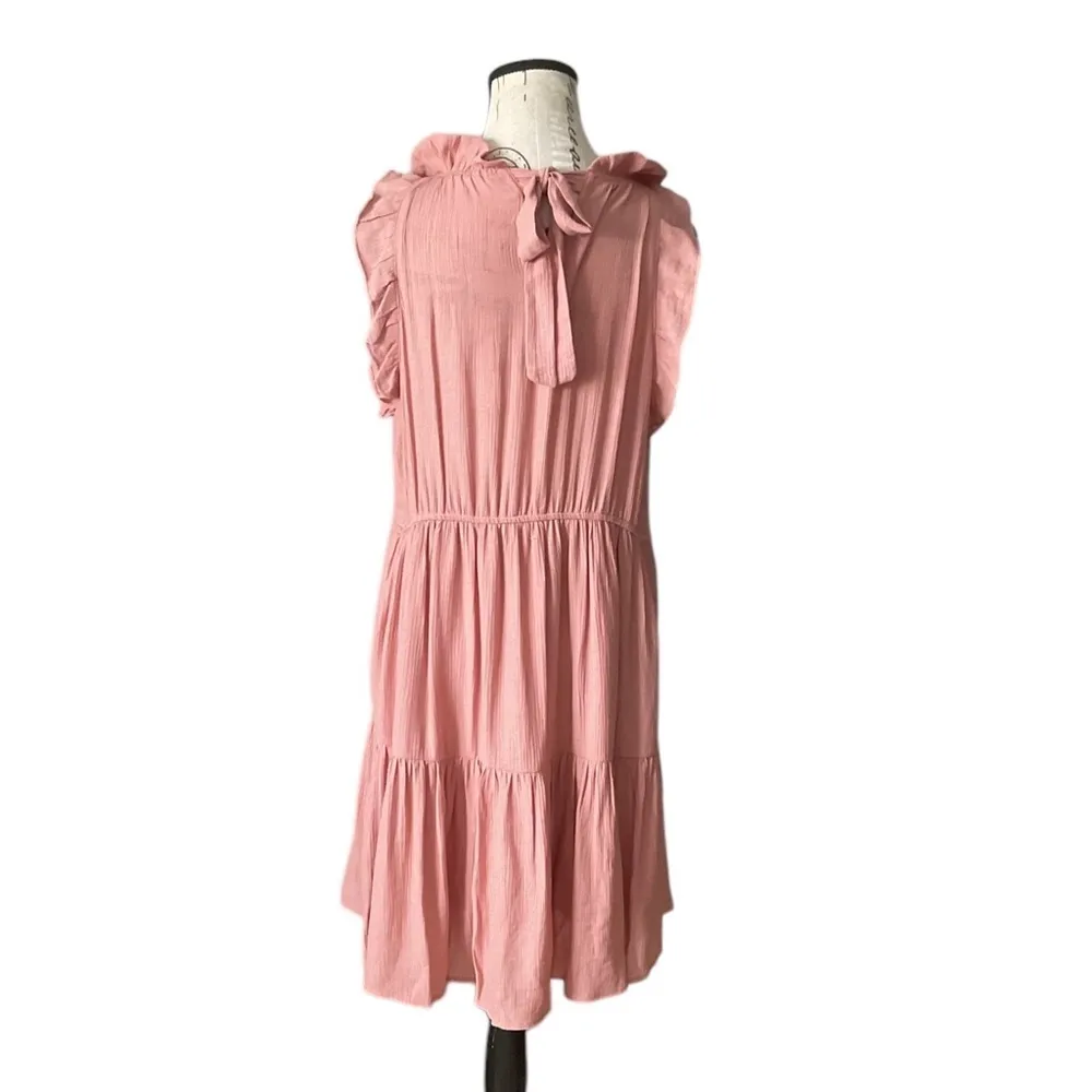 Anthropologie MINE Ruffle and Bow Crinkle Dress Size Large. - Image 4