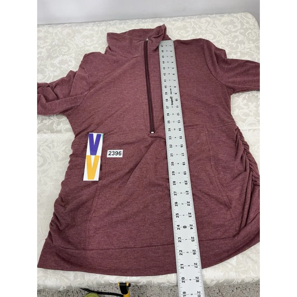 Womans Ginkana Large Maroon Pullover Long Sleeve Light Weight Sweatshirt Red - Image 6