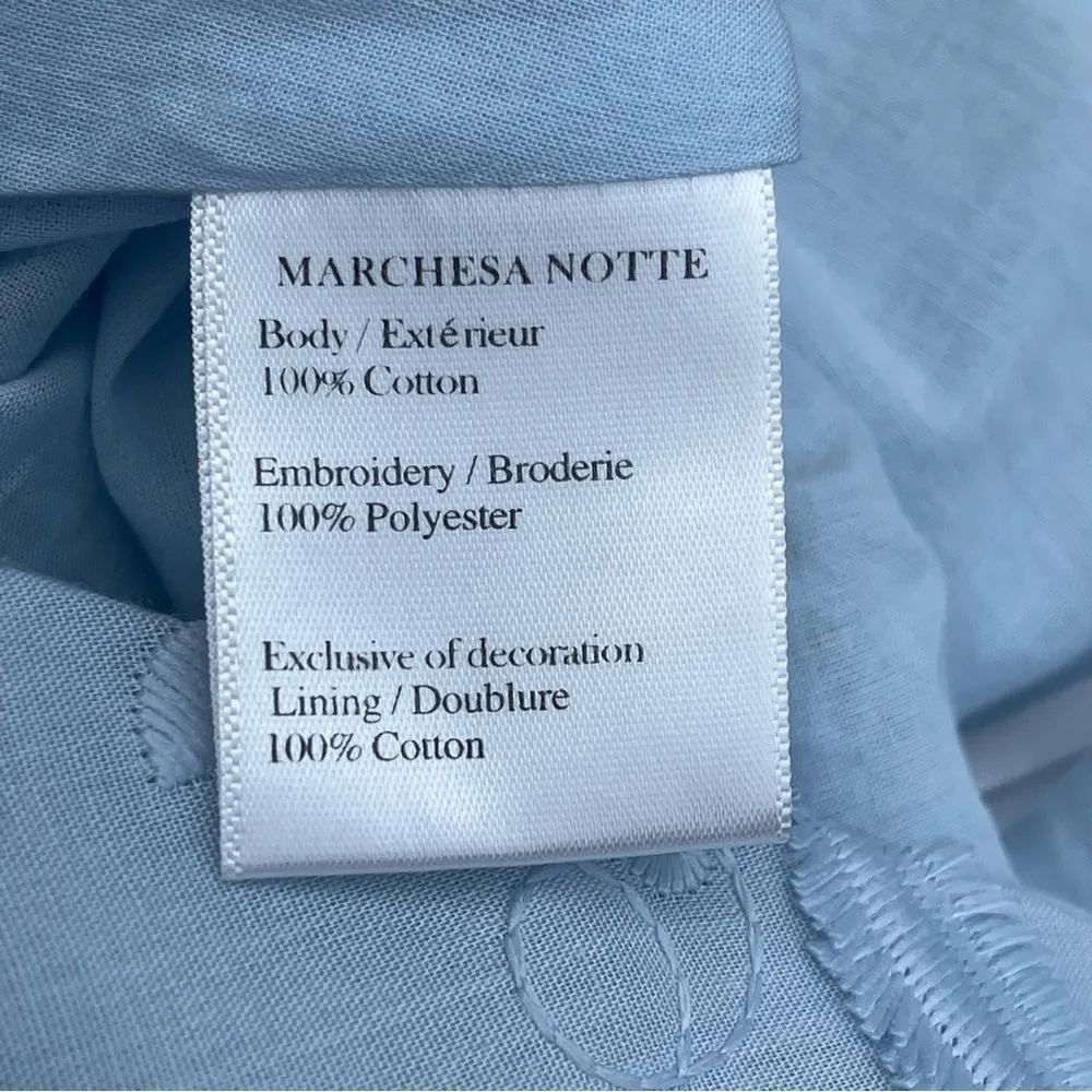 MARCHESA Notte Dress Floral Cotton embroidered maxi Blue - Image 15