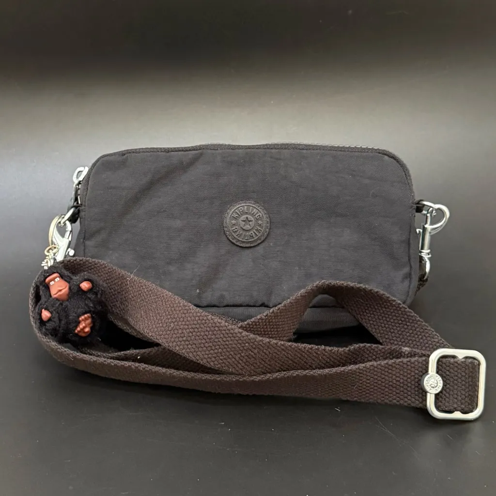 KIPLING KI9213 Emilia Black Pouch Convertible Wallet Crossbody Bag - Image 4