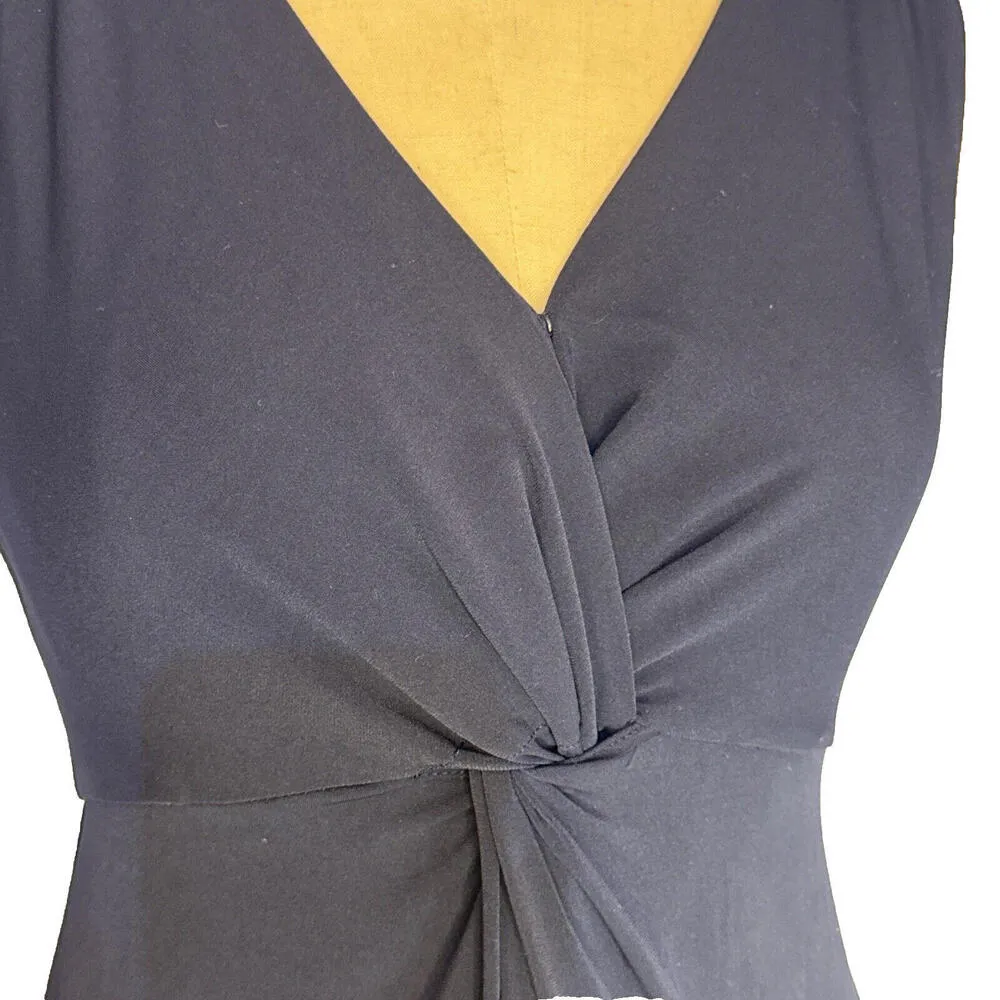 Brooks Brother Navy Business Casual Designer Comfort Stretchy Midi Dress Small - Image 7