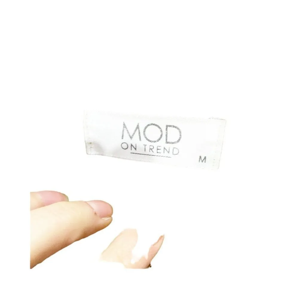 MOD On Trend Mustard Yellow Long Sleeved Sweater Dress M Ribbed Stretch Pockets - Image 4