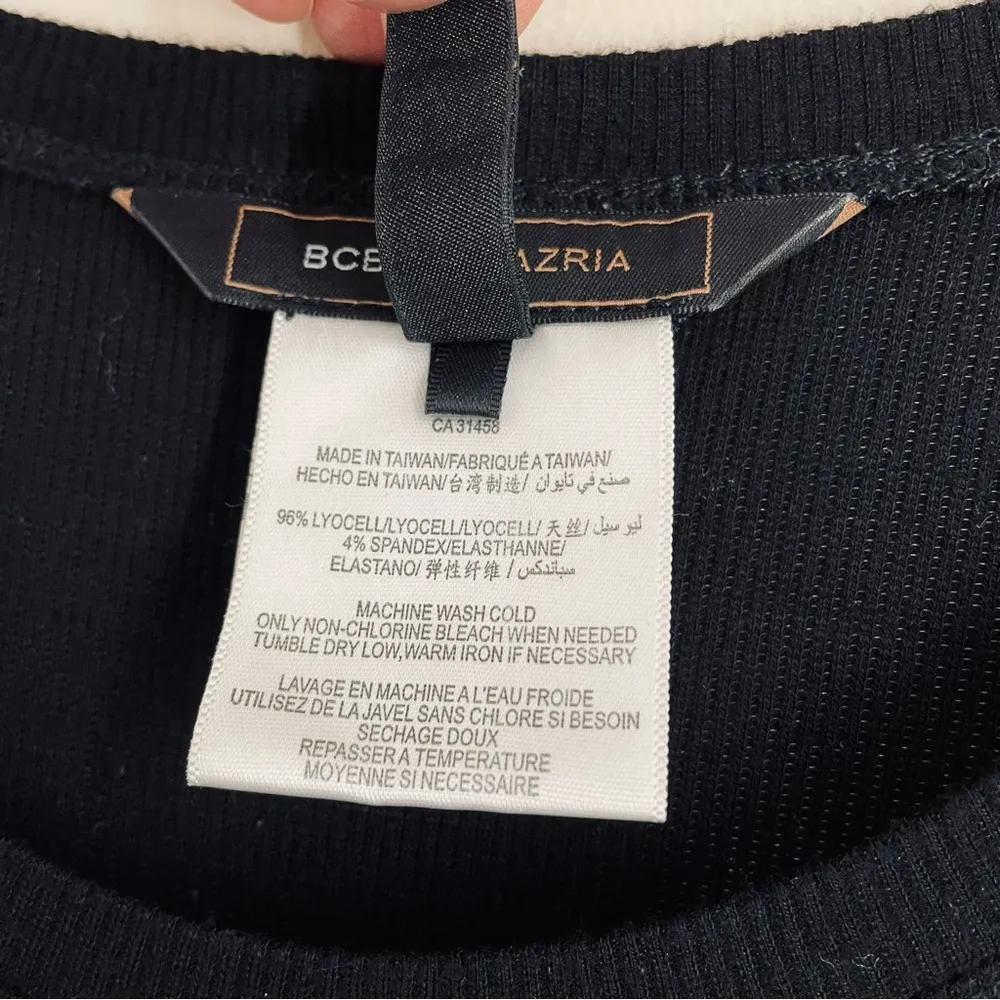 BCBG Maxazria Long Sleeve Ribbed Bodycon Dress Black size M - Image 11