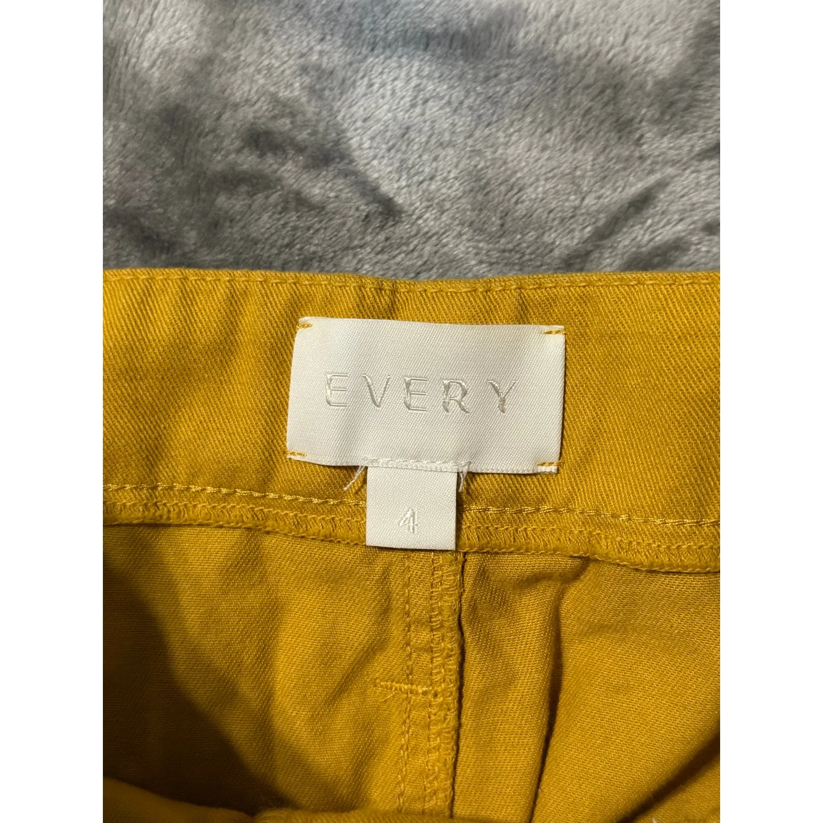 Every Paperbag Shorts Mustard‎ Yellow Women's Size 4 Front Tie Cotton High Rise - Image 4