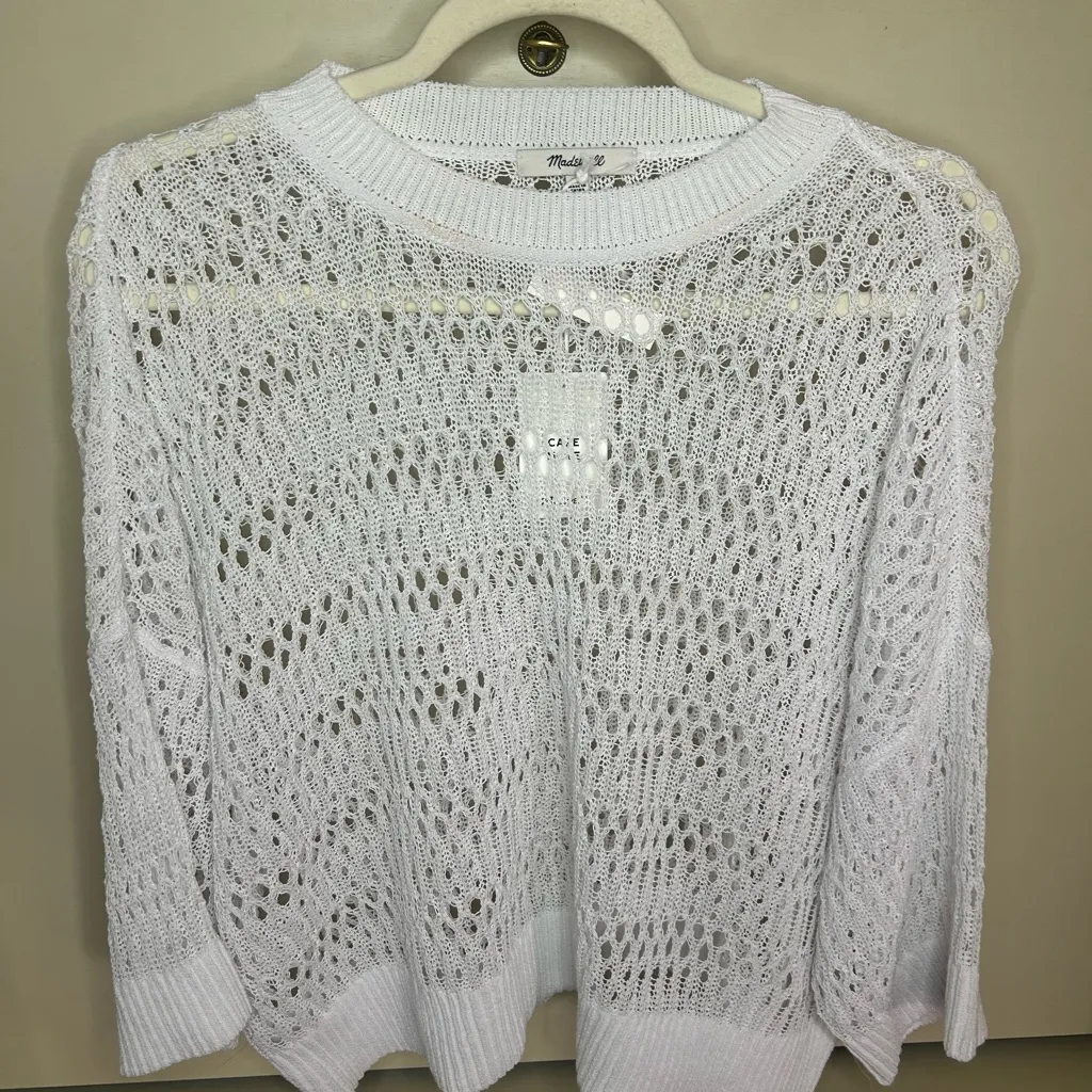 Madewell NWT Relaxed Open-Stitch Sweater Tee size XL - Image 4