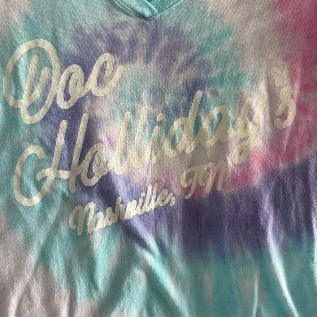 Doc Holliday’s Nashville Tennessee Tie Dye Tee Pink Size L - Image 2