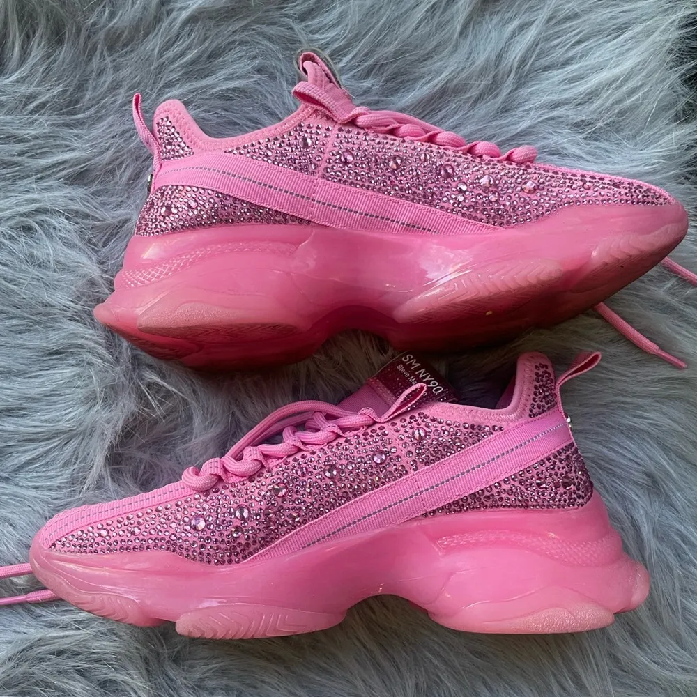 Pink Rhinestone Steve Madden sneakers - Image 4