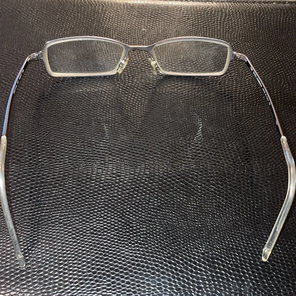 Dolce & Gabbana Wire Rim Eyeglasses Silver Rectangle White Zipper Case - Image 8