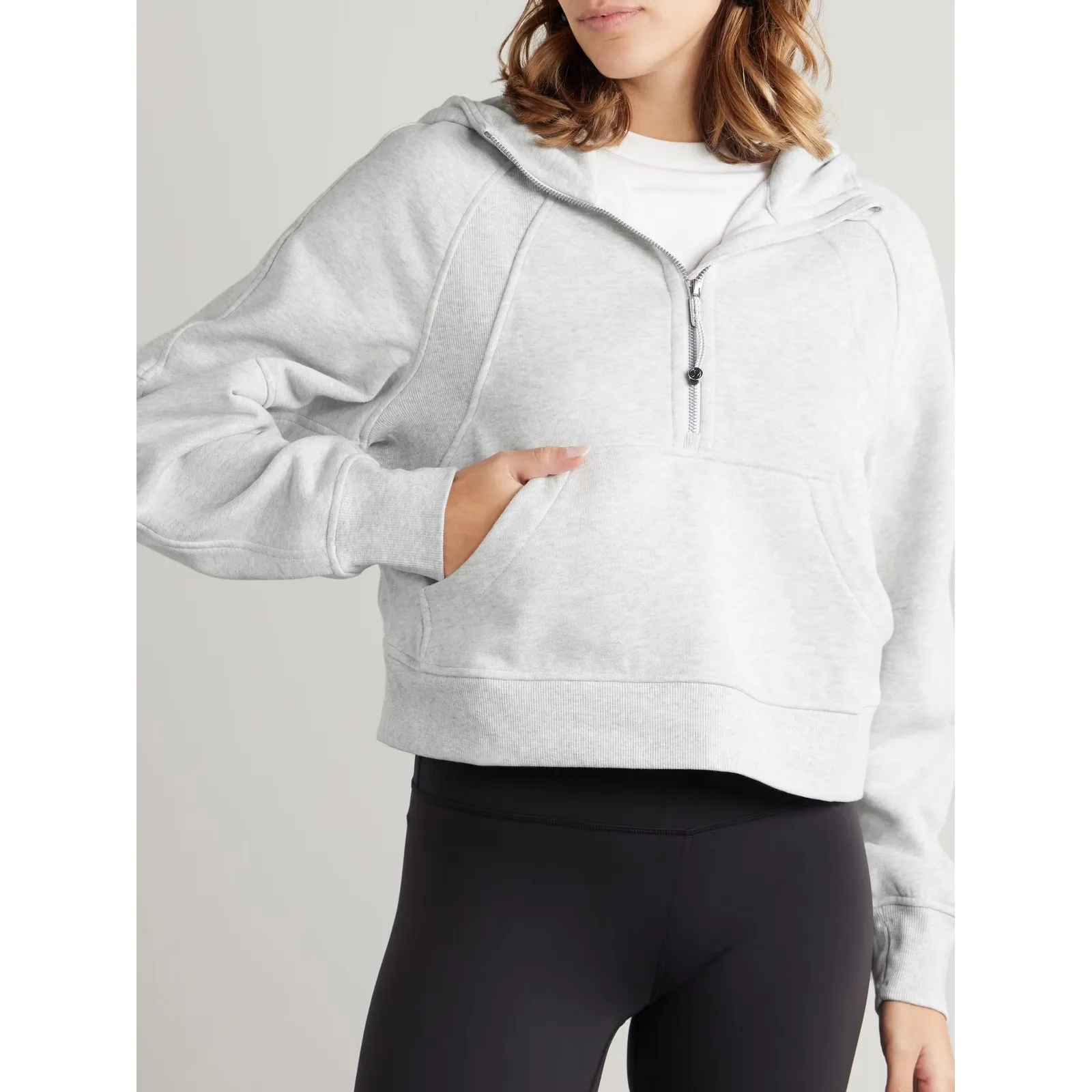Lululemon Scuba Oversized Half Zip Hoodie Sweatshirt Heather Grey Size XL XXL - Image 12