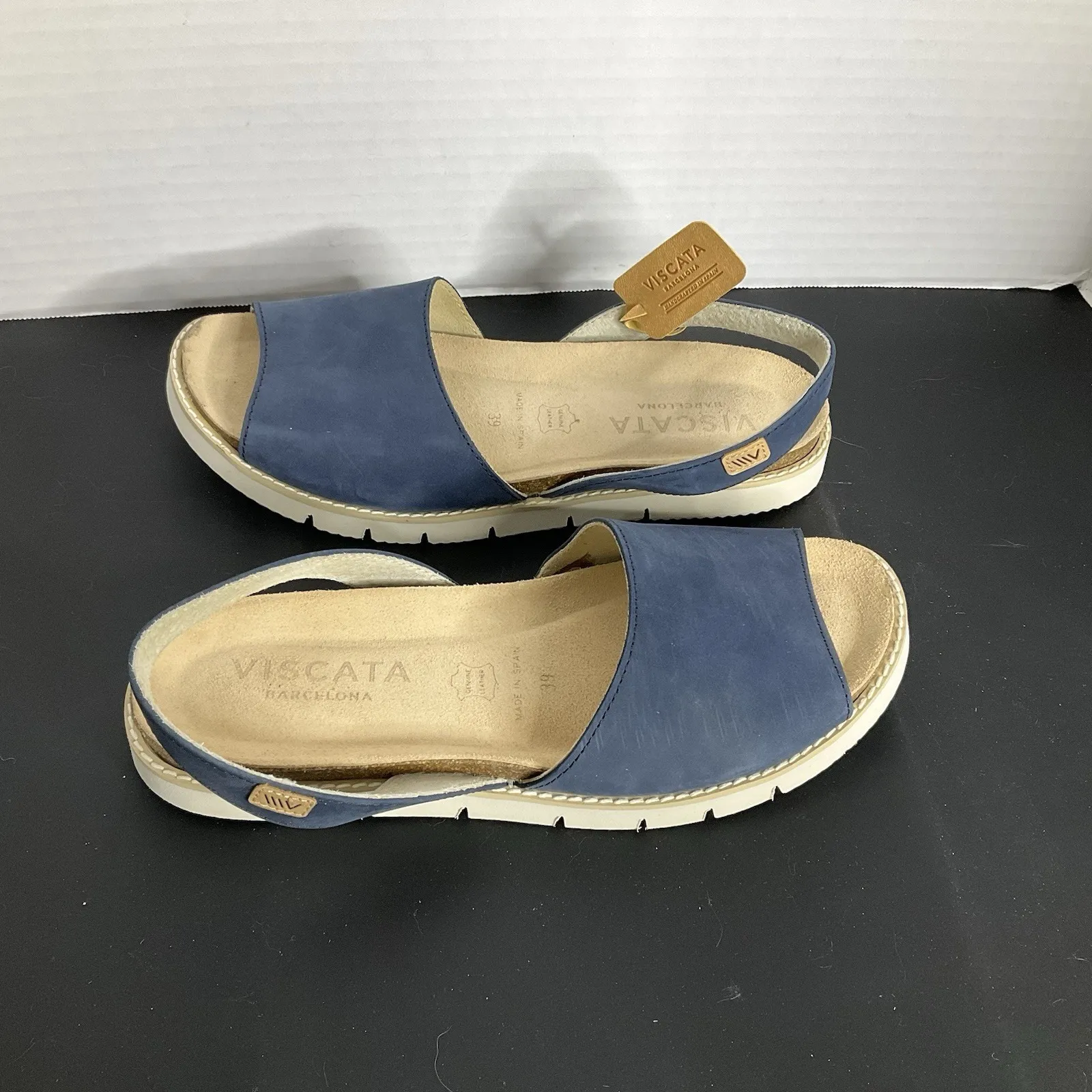 VISCATA Handmade In Spain Blue Suede Lug Sole‎ Premium Leather Insole Size 39/8 - Image 3