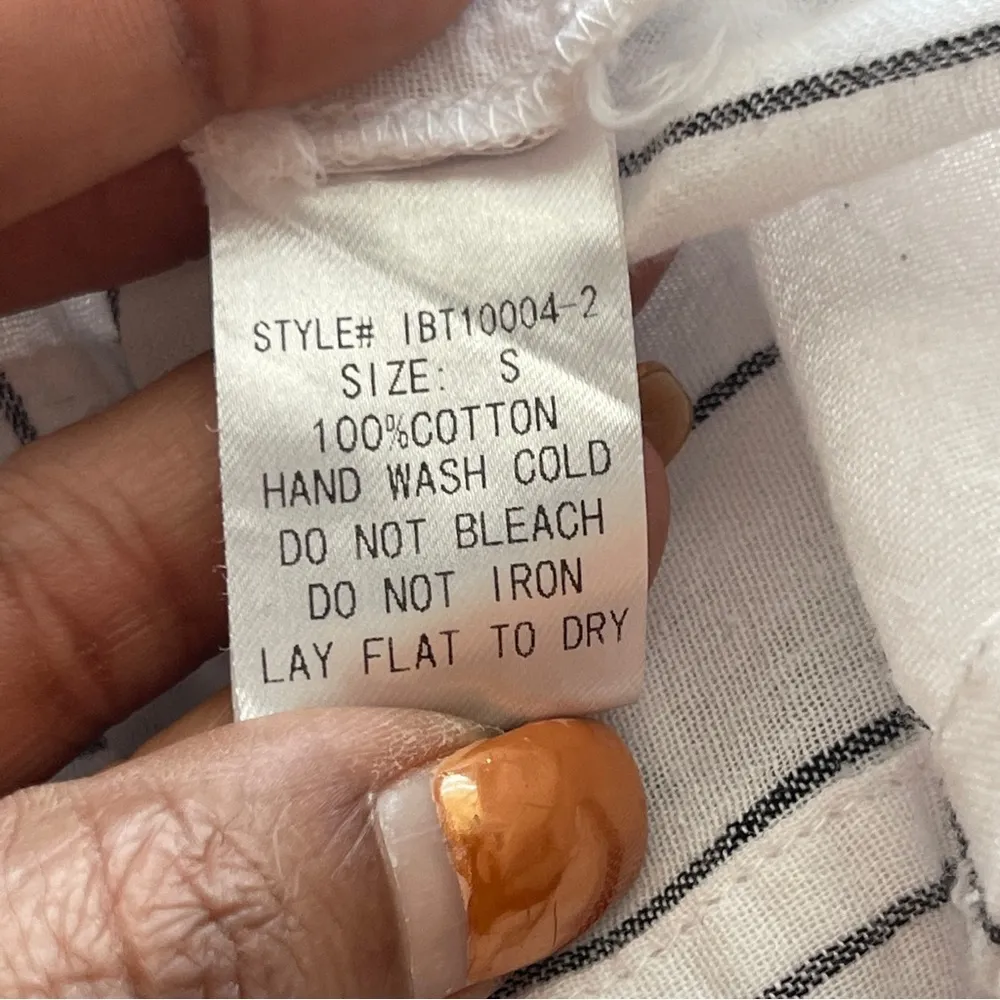 GRADE & GATHER | Striped Bell Sleeve Cropped Top Sz S - Image 10