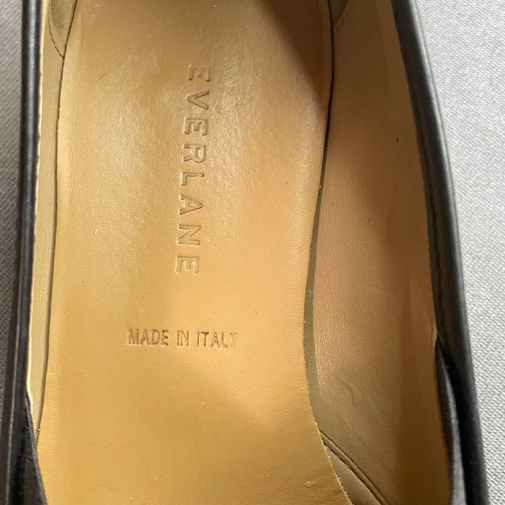 Everlane Italian Leather Street Shoes Womens 8 Black Pointed Toe - Image 6
