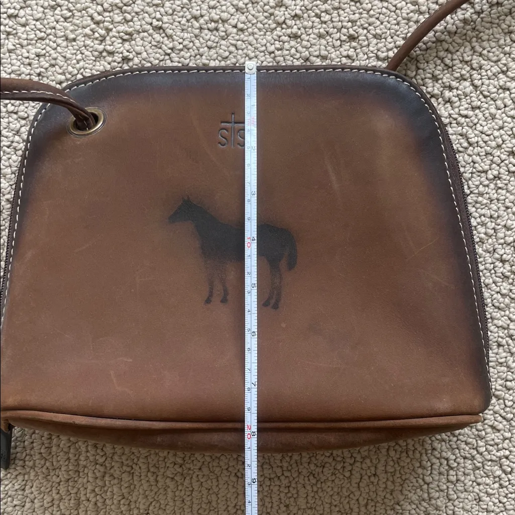 STS Ranchwear Brown and Black Leather Bag - Image 7