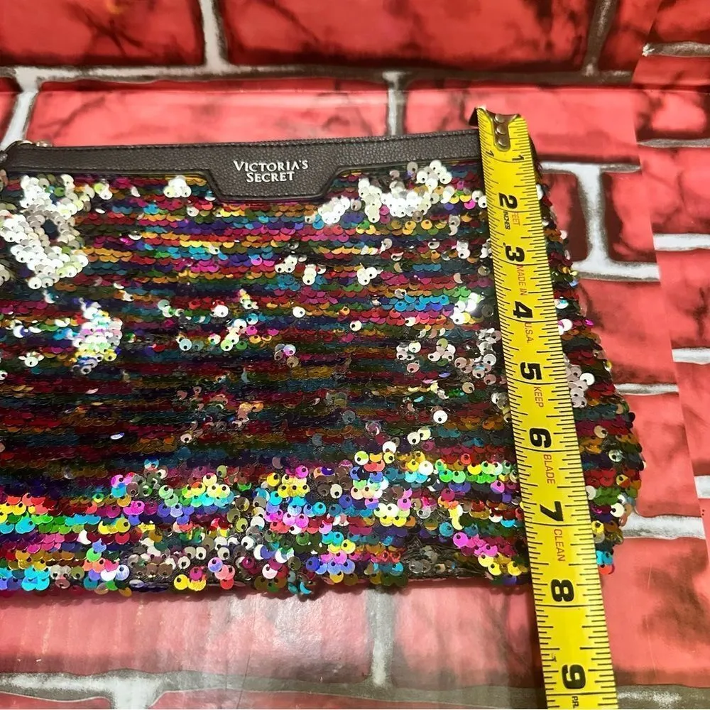 Victoria’s Secret Rainbow Sequin Makeup Bag - Image 5