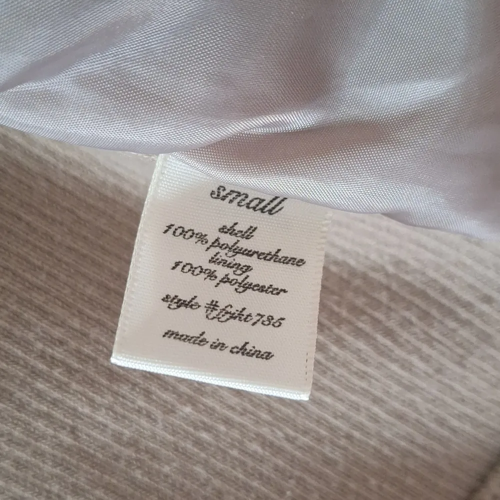 Miami faux suede motto taupe asymmetrical jacket with zipper closure size S - Image 5