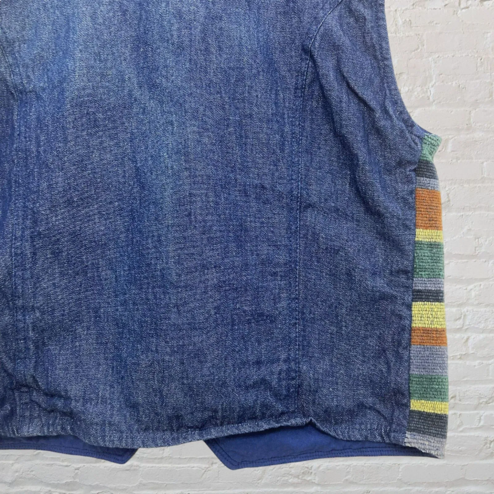 Susan Bristol Vintage Tapestry Vest M/L 90s Multi Stripe - Image 7