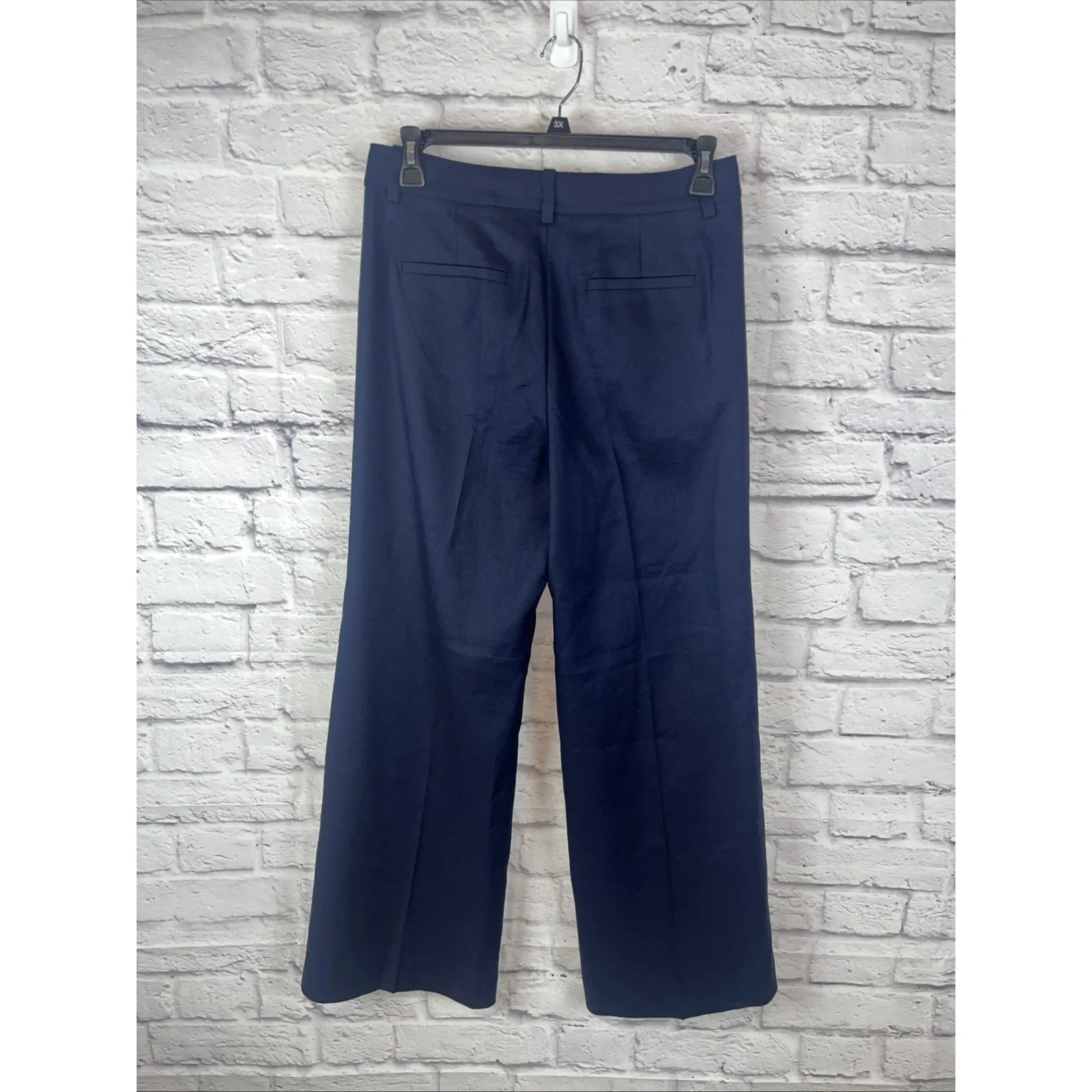 J. Crew NWT Carolina Flare Linen Blend Wide Leg Navy Preppy Pants Size 10 Blue - Image 4
