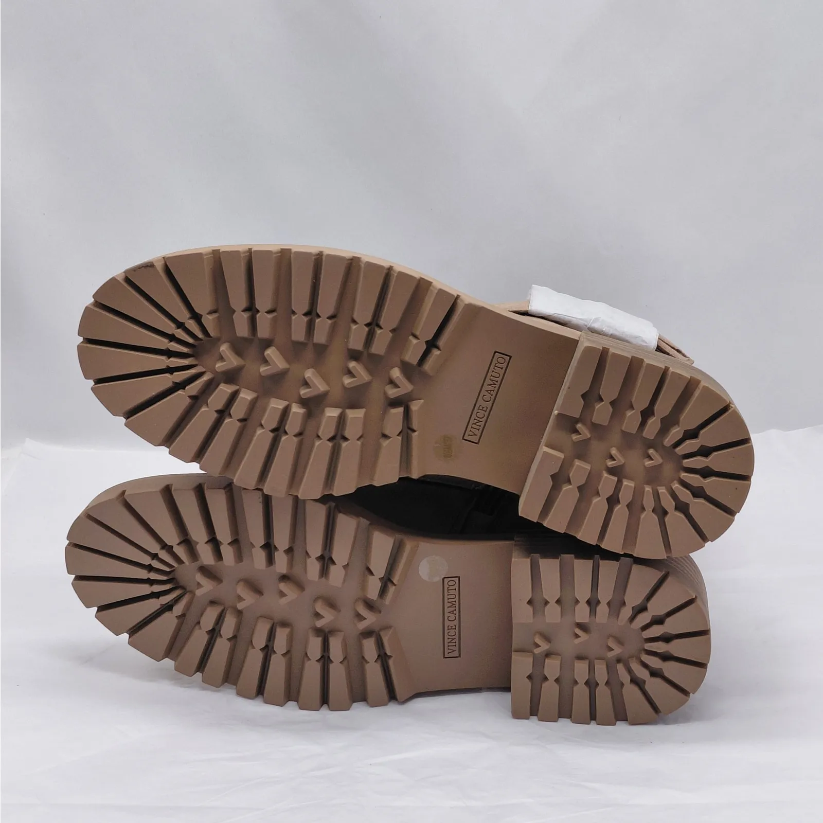 Vince Camuto Fawdry Tan Suede Combat Boots Women’s 6.5M Moto Lug Sole Fall Biker - Image 11