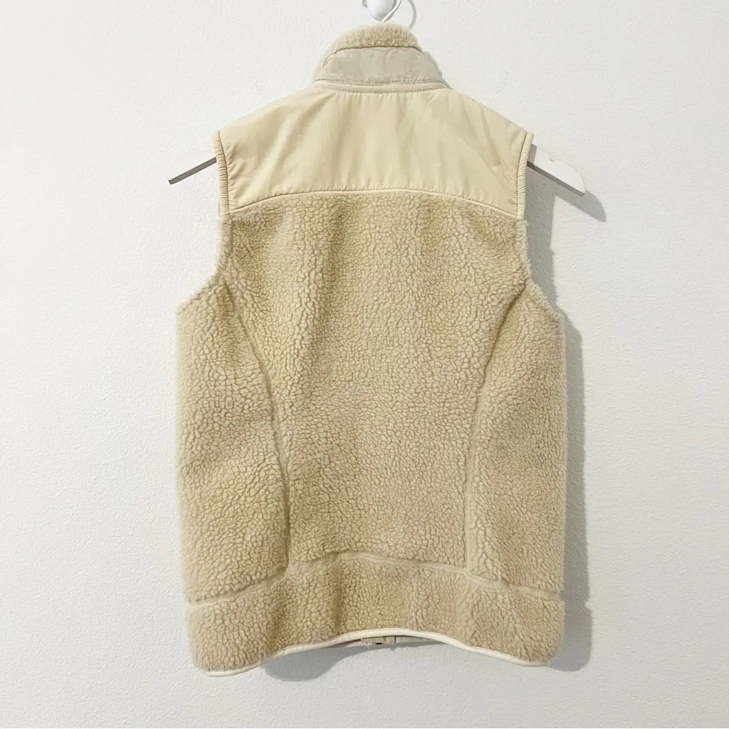Patagonia Vest Tan Retro X Fleece Sherpa Deep Pile Jacket Natural Womens Medium - Image 4