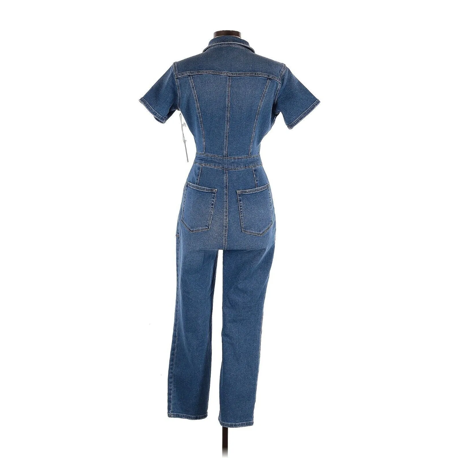 Good American  Solid Blue Denim Jumpsuit - 3 (Large) - Image 2