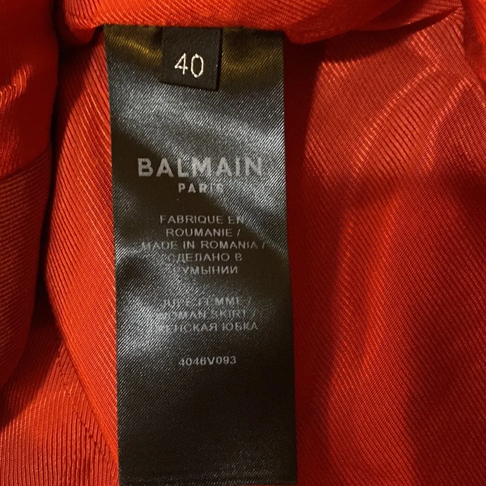 Balmain Red Button Skirt size FR 40 - Image 6