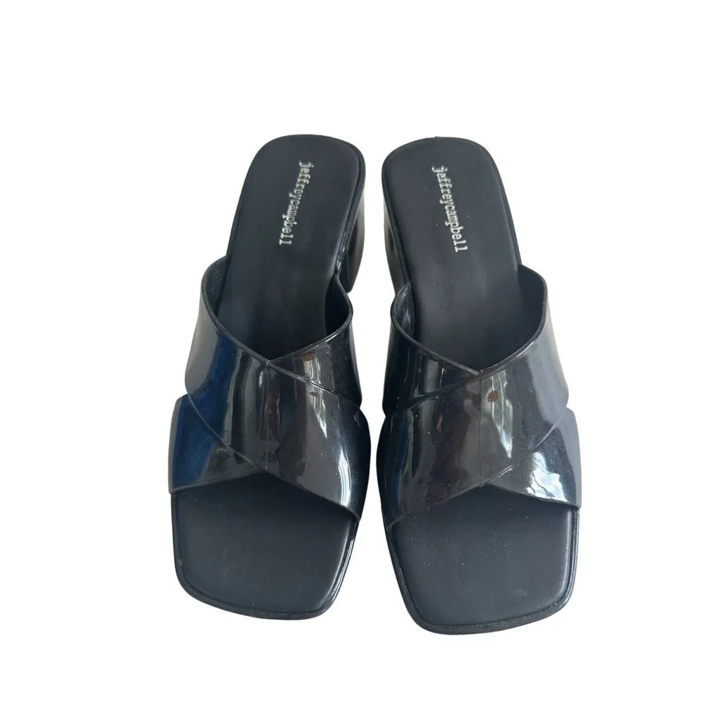 JEFFREY CAMPBELL Black Platform Slide Sandals Size 9 - Image 2