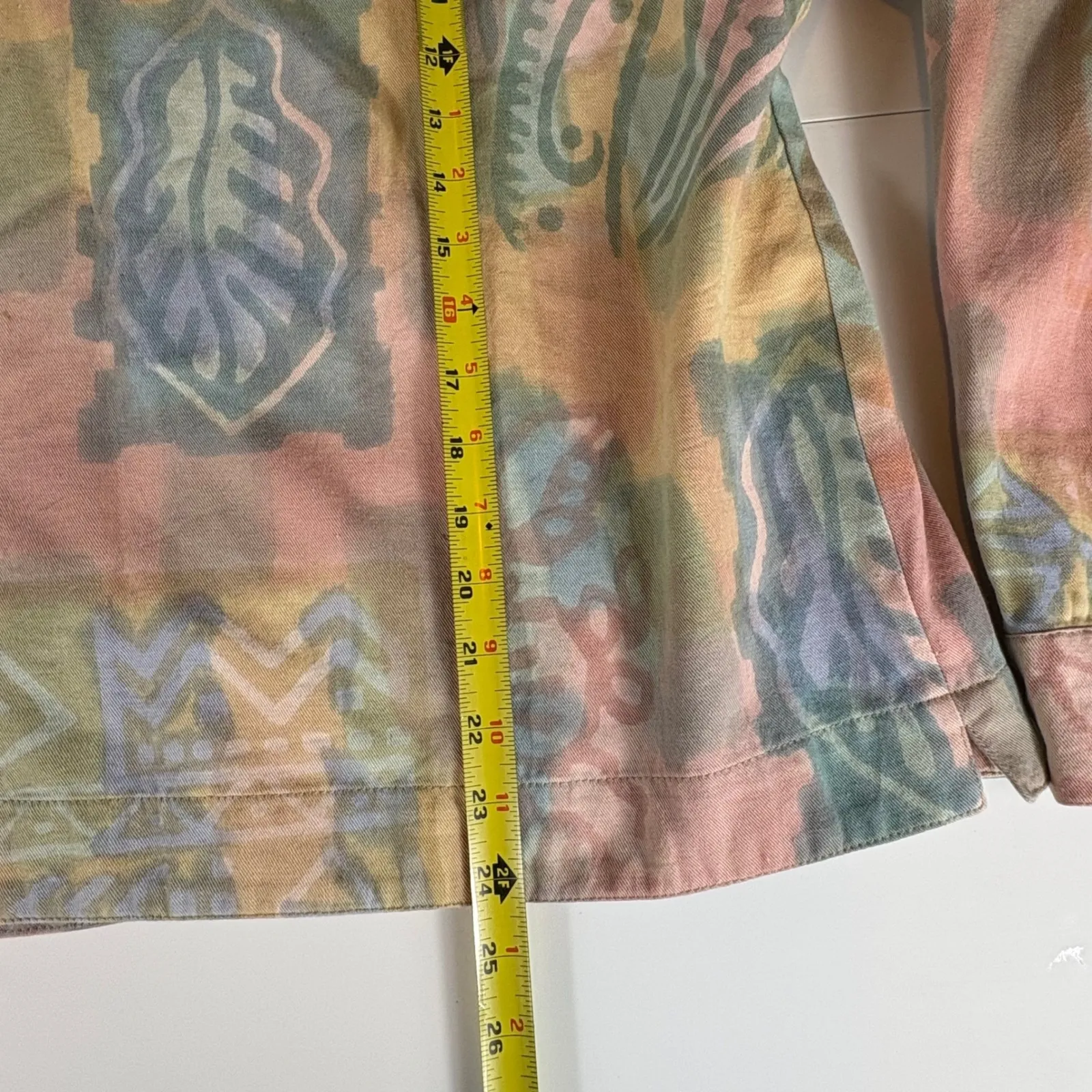 Orvis XL‎ Vintage Pastel Print Cotton Button Down Shirt Jacket Abstract Art - Image 10