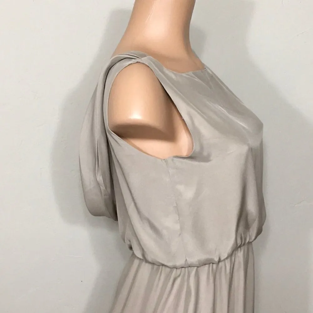 Natalie Deayala drape back silk column dress. NWT Tan - Image 11