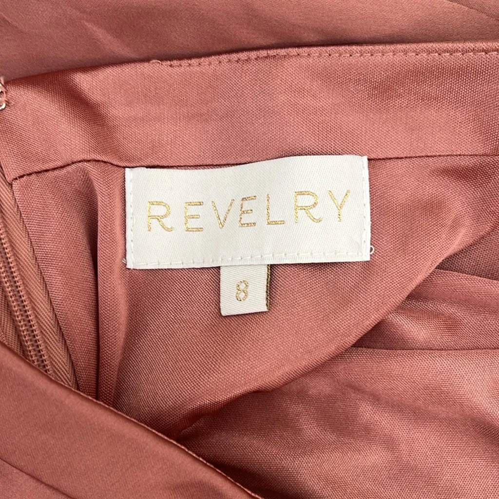 NWT Revelry Desert Rose Haven Satin Bridesmaid Dress in Size 8 Petite Pink - Image 3