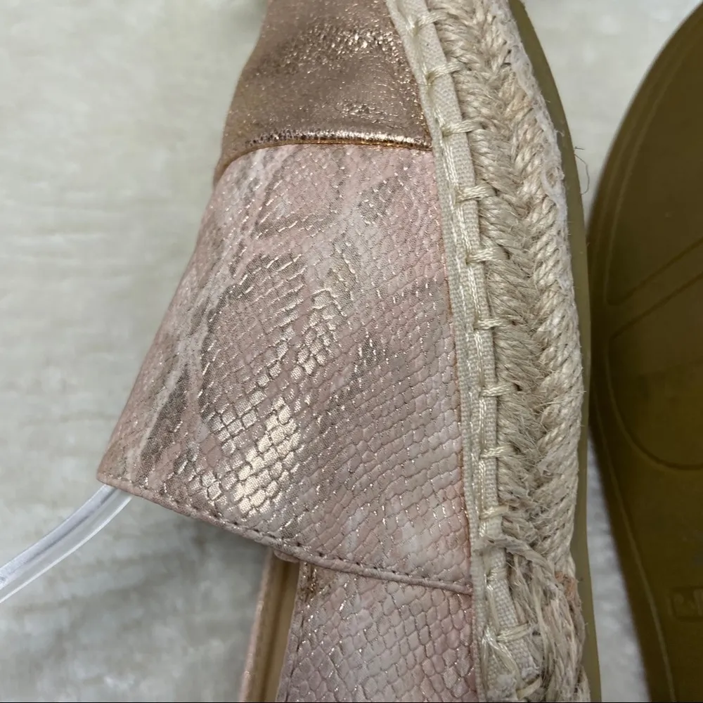 Bella Marie Flats Womens 8.5 Pink Metallic Espadrilles Slip On Summer Beachy - Image 6