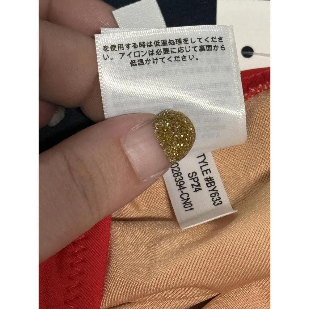 NEW J. Crew DD Halter Tie-Back Bikini Top With Mesh Swimwear BY633 Red Size XS - Image 7