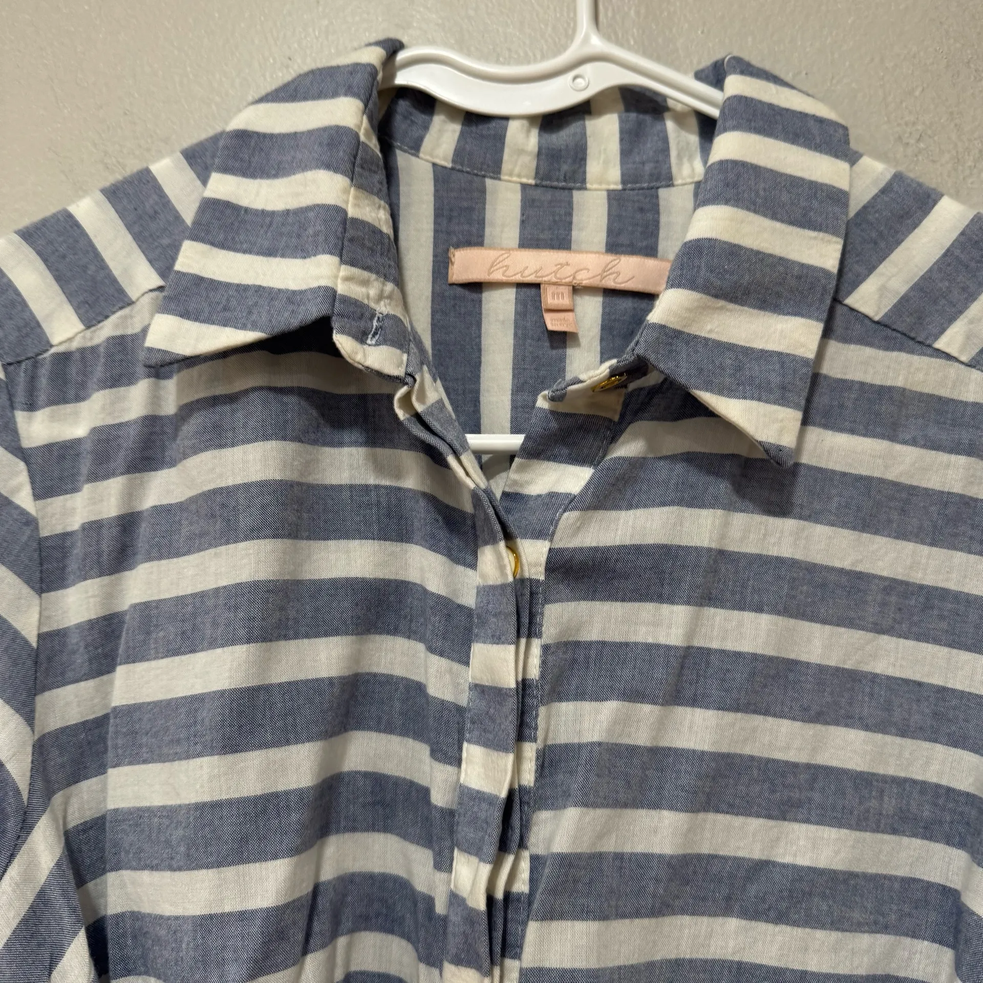 Hutch Anthropologie striped button down dress  Size Medium  - Image 3