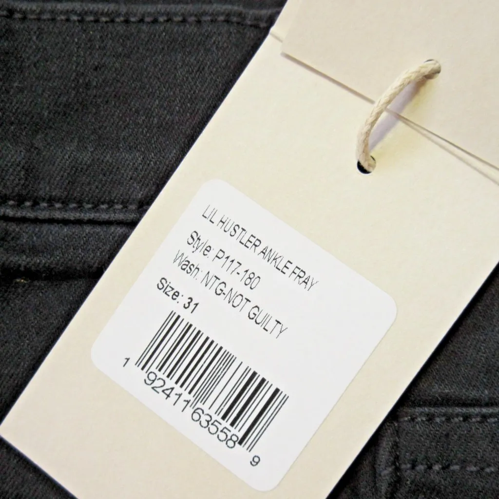 NWT Mother Lil Hustler Ankle Fray in Not Guilty Black Stretch Crop Jeans 31 - Image 6