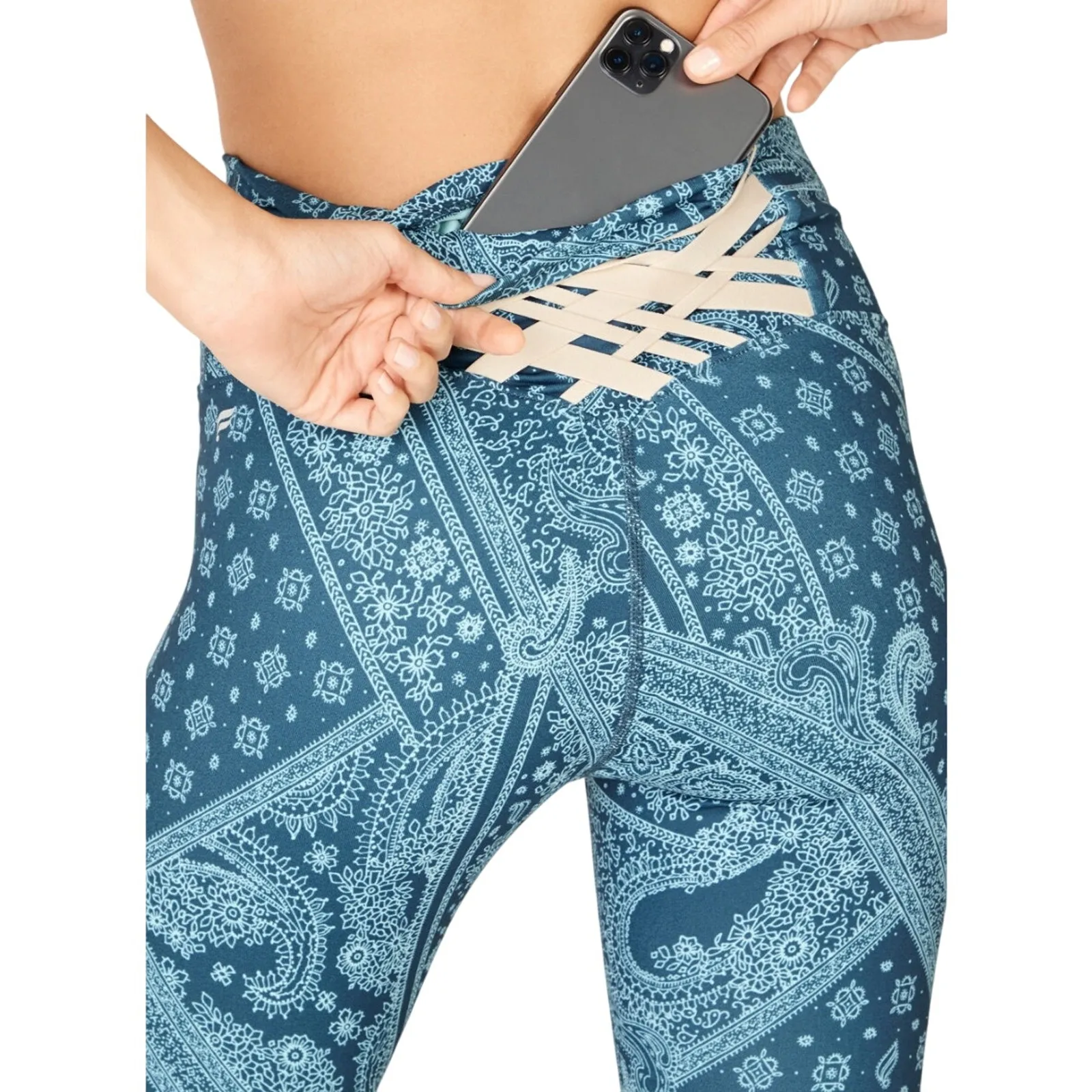 Fabletics Boost PowerHold® High-Waisted 7/8 Leggings Women's Medium Blue - Image 12