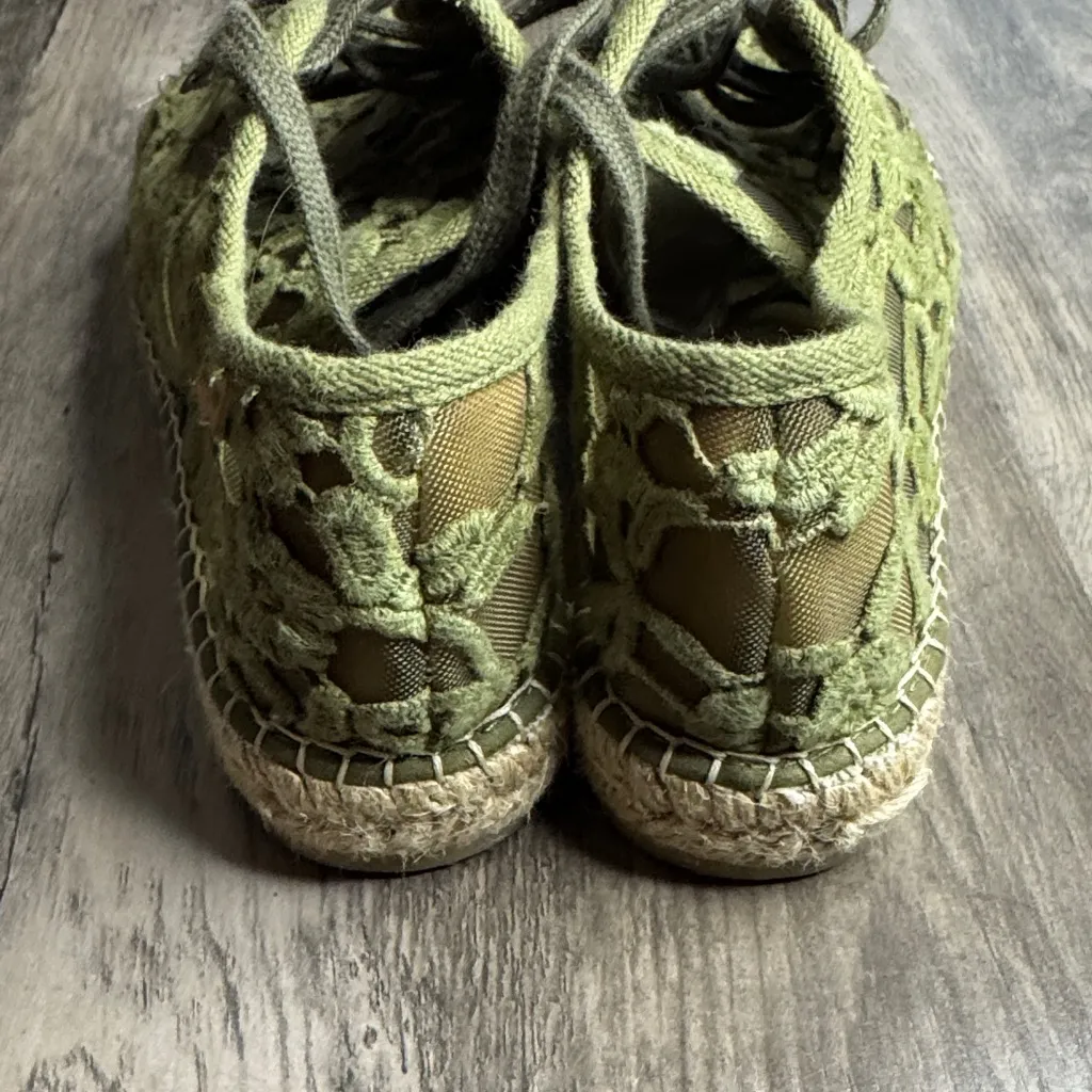 Toni Pons Far Espadrille Khaki Green Lace Shoe Size 8 - Image 5