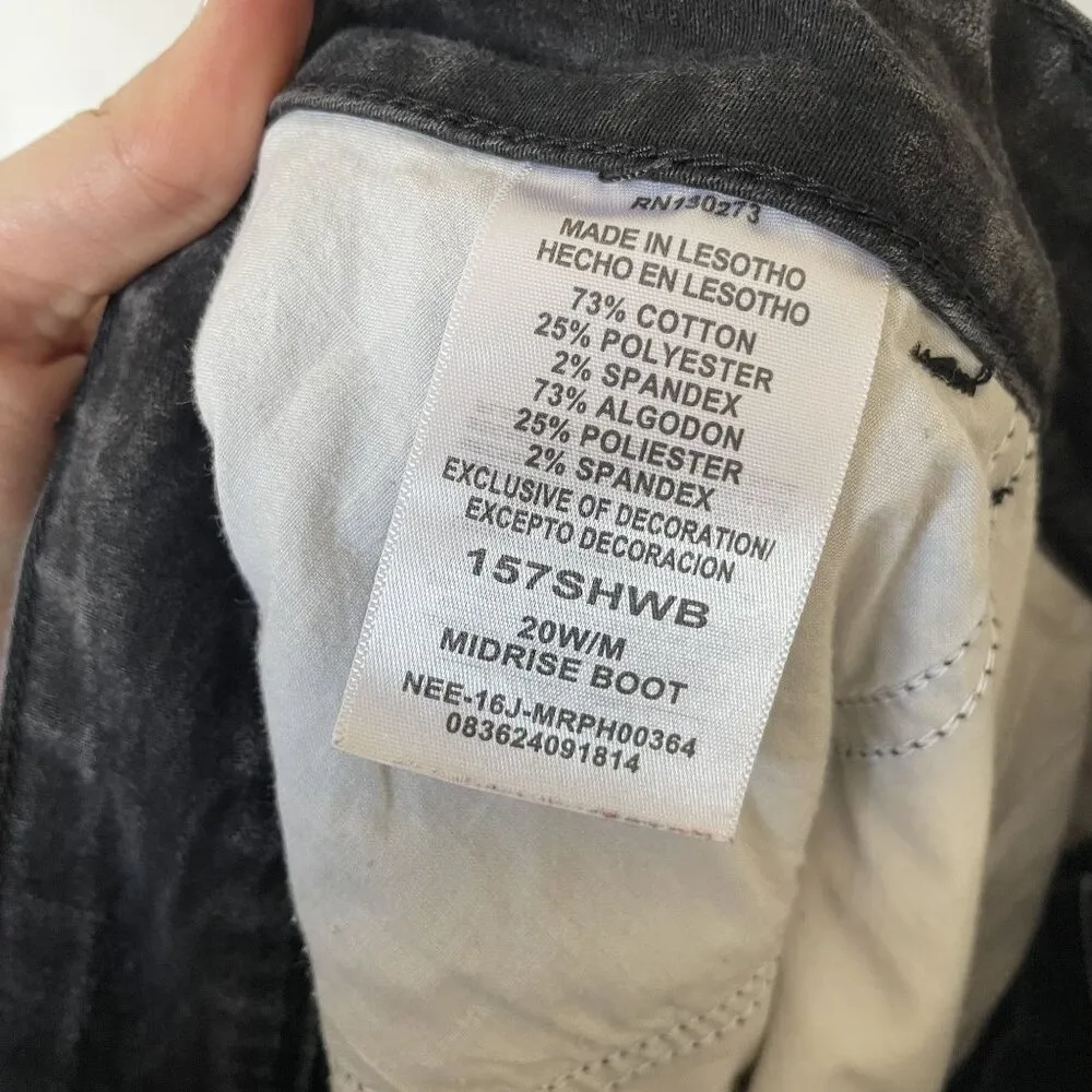 Riders By Lee Womens Mid Rise Bootcut Jeans Black Denim Stretch Classic 5-Pocket - Image 6