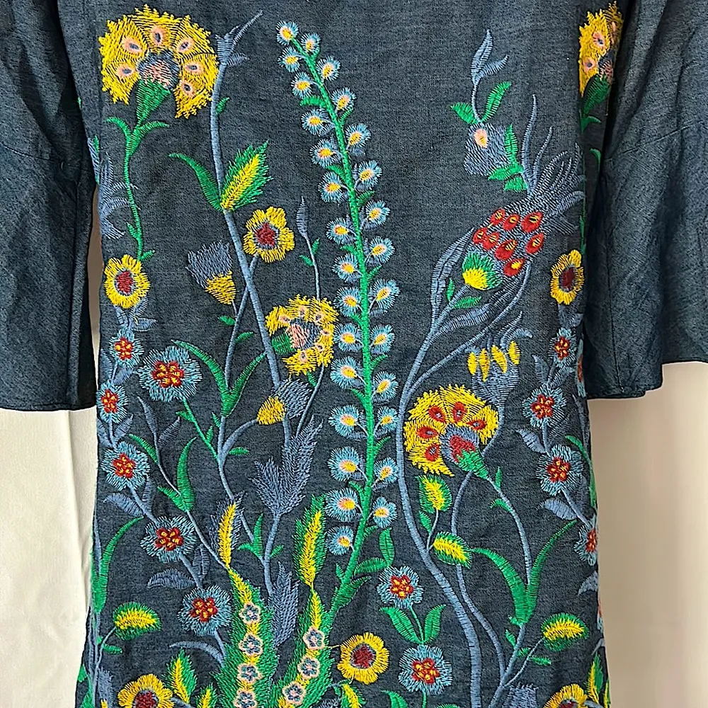 Alice + Olivia Super Cute Boho Embroidered Floral Mini Dress **Size XS** 🌸🌺 - Image 5