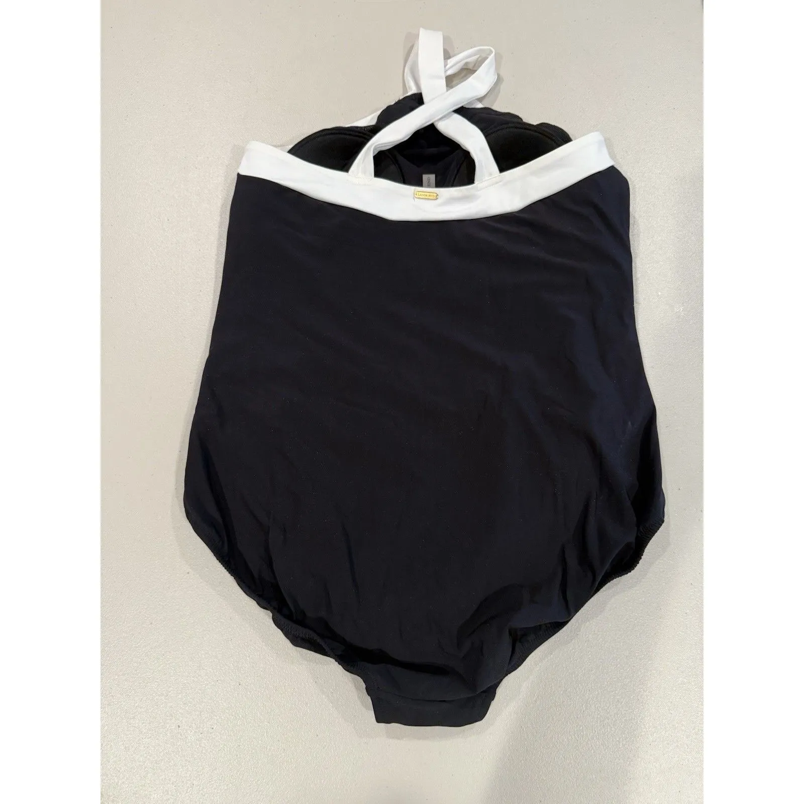 Lands End Swimsuit Womens 18W Black&White One Piece Classic Retro Travel Cruise - Image 2