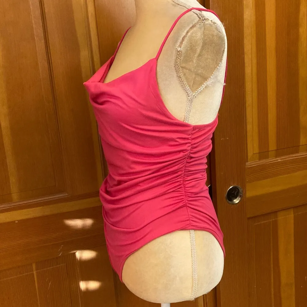 Nwt, Lavishly Paris Hot Pink Rouched Bodysuit Size M - Image 5