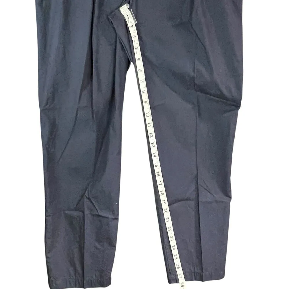 Stile Benetton Pants Women US 10 Blue Cotton High Waist Pleated Trousers Classic - Image 8