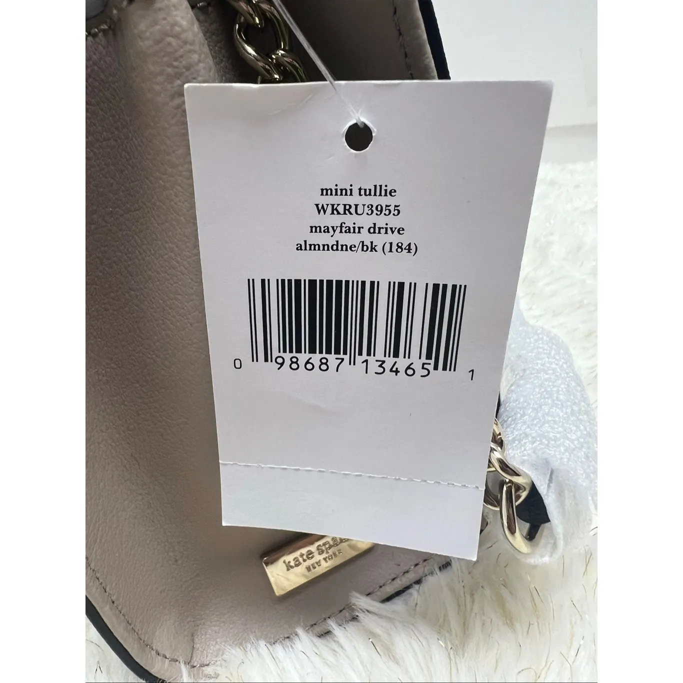 🔥🎁NWT! Kate Spade Mayfair Drive Mini Tullie Crossbody Handbag Almond/Black Msr - Image 9