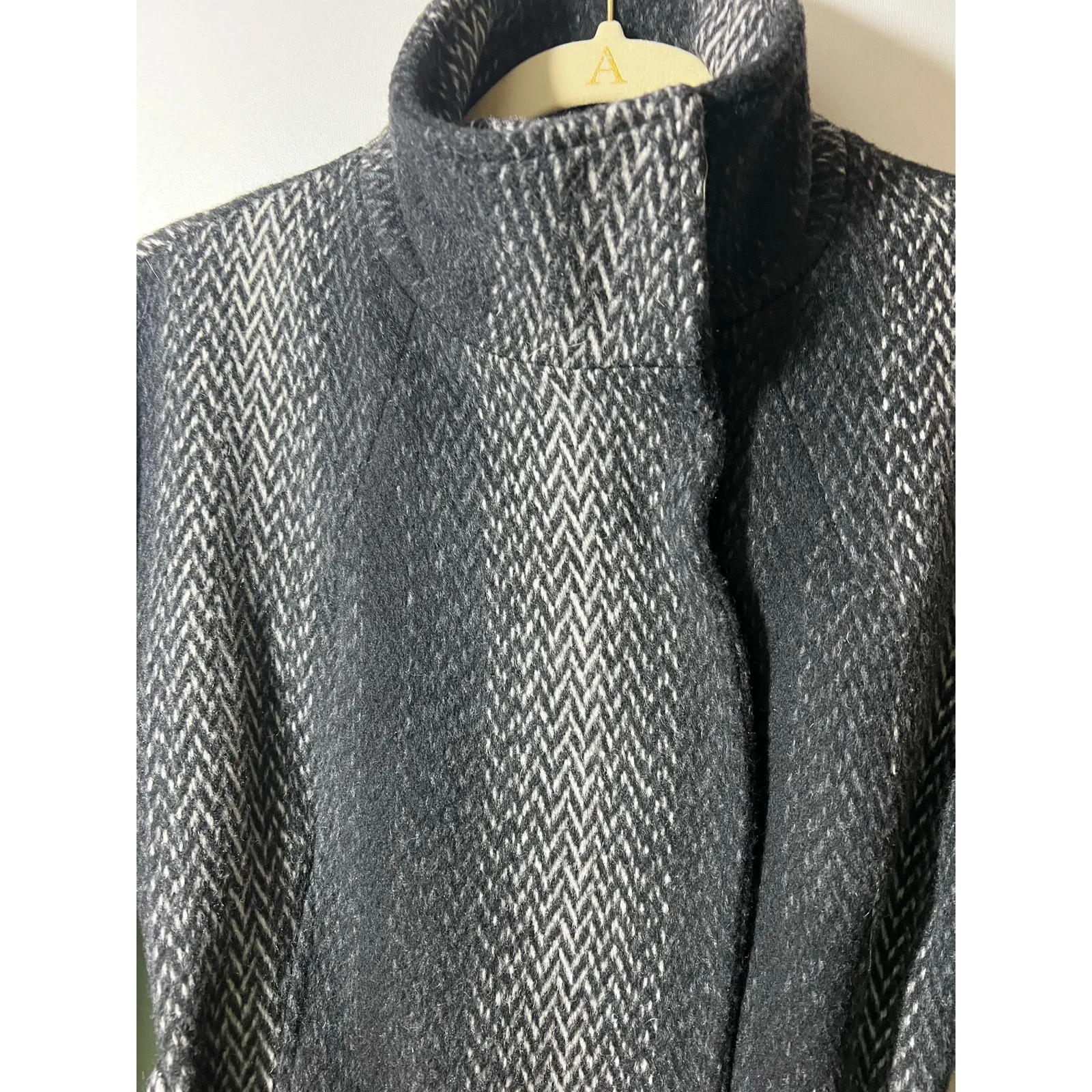 Shoshanna Kimono Style Wool Short Coat Ombre Black White Women’s Sz 2 - Image 3