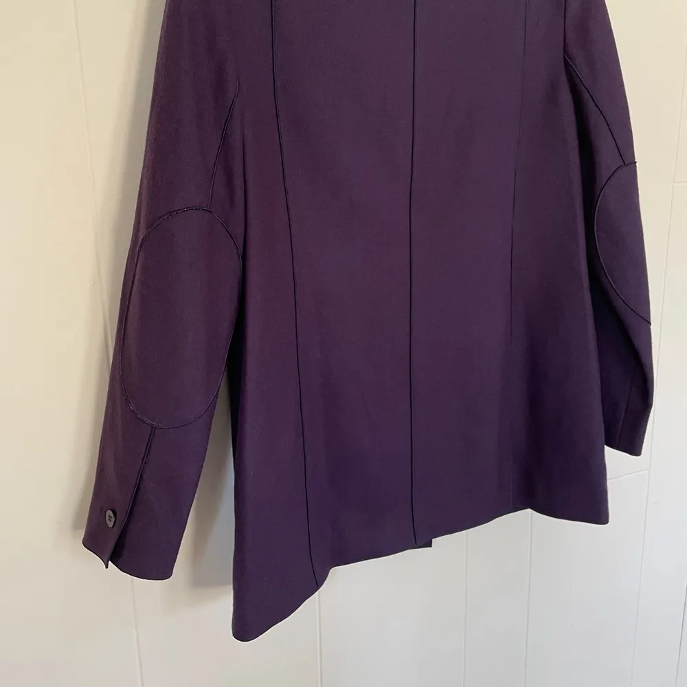 Collection harvè benard wool blend coat dark blue elbow patches Women’s size 4 - Image 8